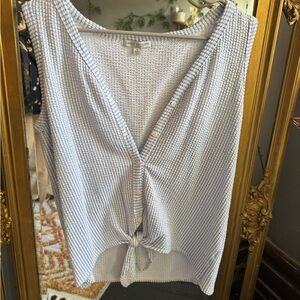 Green Envelope Blue and White Textured Blouse